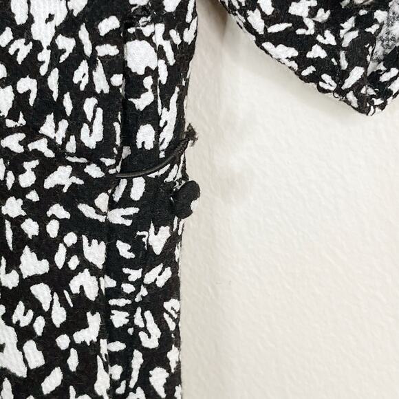 Free People Sz 4 Black Looking For Love Midi Dress in Animal Print Short Sleeve - Picture 6 of 15